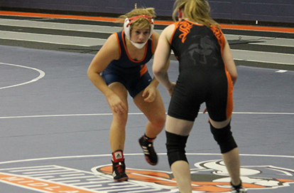 Taylor Zboray wrestles Jamestown's Amy Fearnside