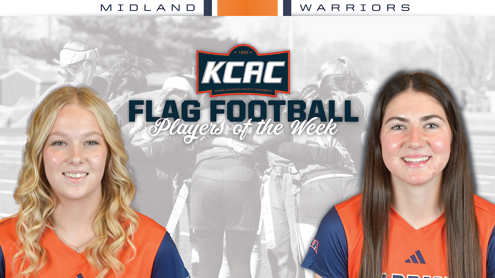 Midland Sweeps KCAC Flag Football Weekly Honors